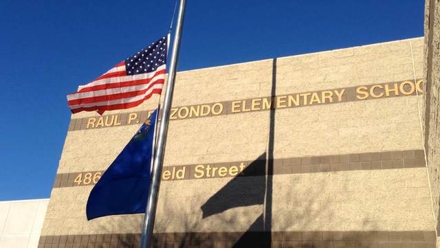 Elizondo Elementary School, 4865 Goldfield Street, is seen on Wednesday, March 12, 2014 in North Las Vegas. The school was dedicated in 1998 and named in honor of Officer Raul Elizondo, who was k ...