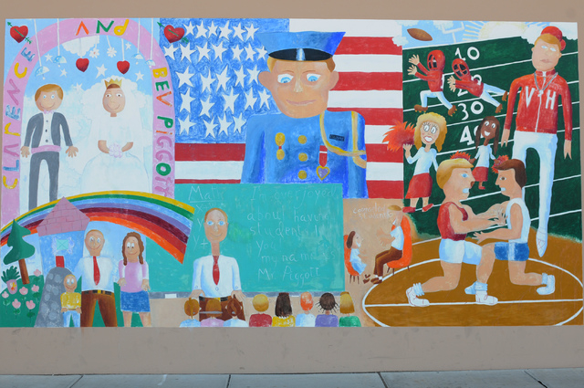 The mural dedicated to Clarence A. Piggott is seen at the entrance of Piggott Elementary School. (Erik Verduzco/View)