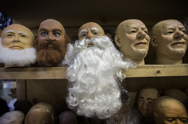 Faces line a shelf at Characters Unlimited on April 1. (Jeff Scheid/Las Vegas Review-Journal)