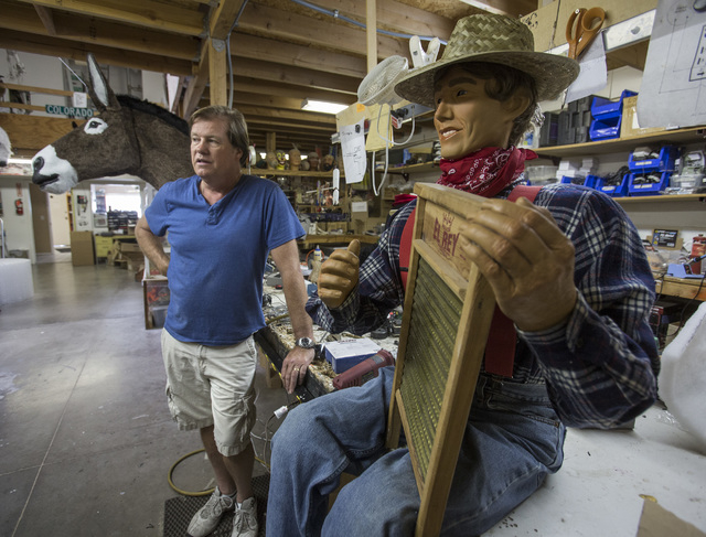 Olaf Stanton, owner of Characters Unlimited in Boulder City, stands in the workshop April 1. (Jeff Scheid/Las Vegas Review-Journal)