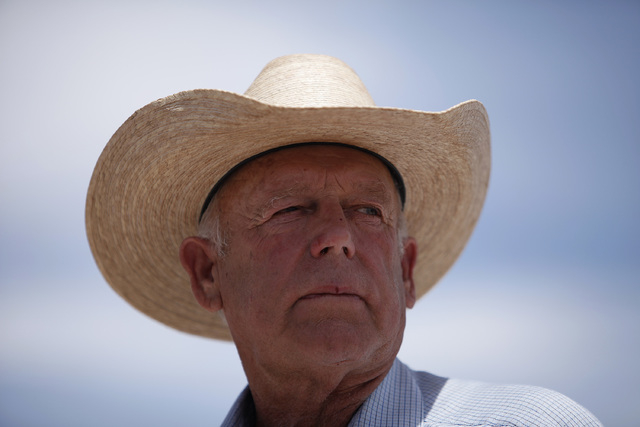 Rancher Cliven Bundy speaks at a protest area near Bunkerville, Nev. Wednesday, April 16, 2014. (John Locher/Las Vegas Review-Journal)