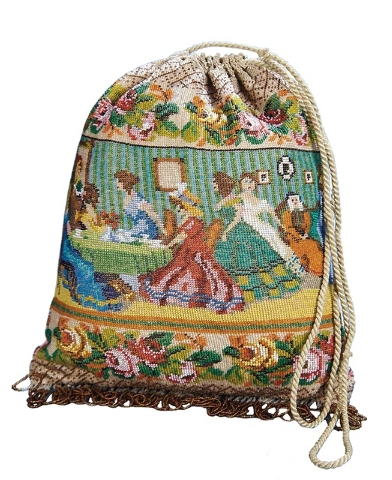 Antique Micro Beadwork Beaded Bag