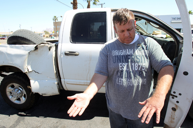 Dave Bundy, son of embattled Bunkerville rancher Cliven Bundy, to a reporter about his arrest during an interview on the corner of North Las Vegas Boulevard and East Stewart Avenue in downtown Las ...
