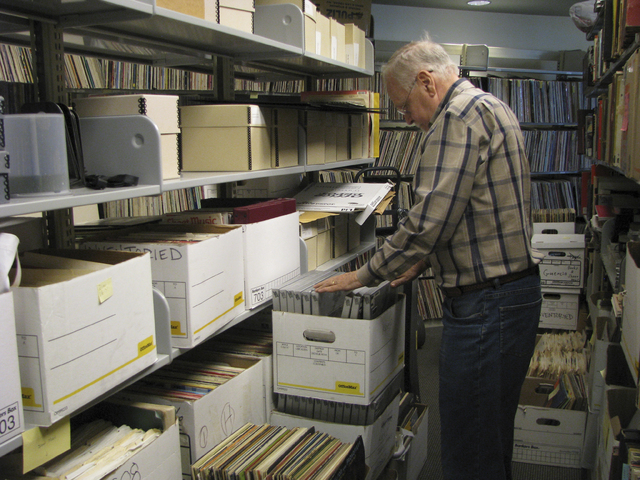10,000 records were donated to UNLV Arnold Shaw Popular Music Research Center by New York collector and Jazz expert Arnold Smith. Smith was in town to help catolog the collection on March 10, 210 ...