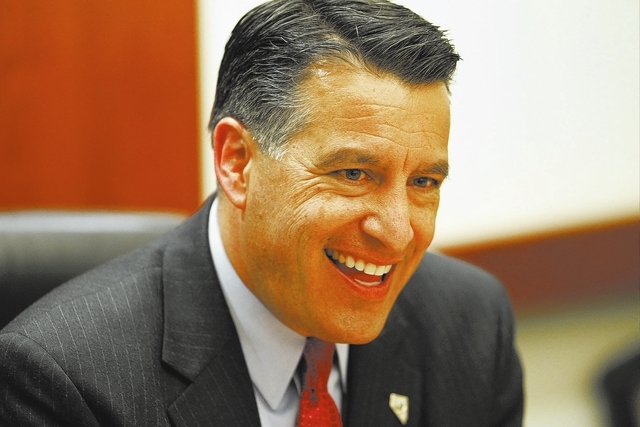 Nevada Governor Brian Sandoval speaks with the Las Vegas Review-Journal at the offices of the newspaper in Las Vegas Thursday, March 20, 2014. (John Locher/Las Vegas Review-Journal)