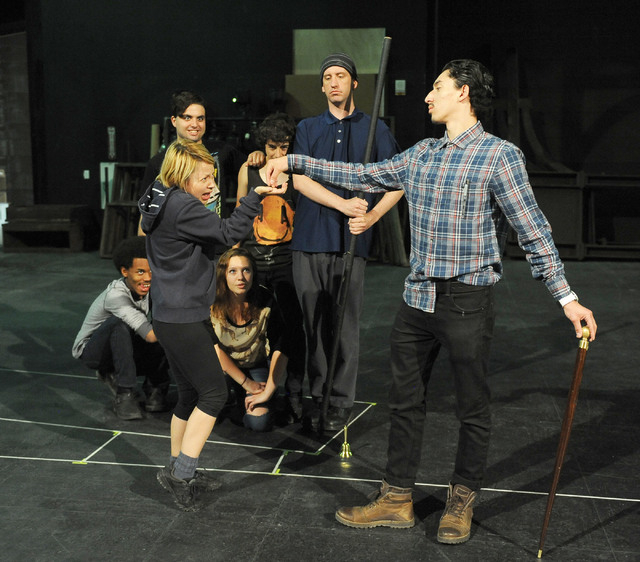 Students perform during rehearsal in the the play “Compleat Female Stage Beauty,” on the Cheyenne campus of the College of Southern Nevada, Thursday, March 27, 2014. The students are ...