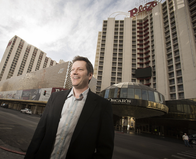 Las Vegas Wranglers President Billy Johnson as seen in front of the Plaza hotel/casino on Monday, Feb. 17, 2014. The Wranglers are moving a proposed rooftop ice-rink facility at the Plaza to a gro ...