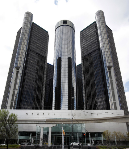 This Friday, May 16 2014 photo shows General Motors' world headquarters in Detroit. U.S. safety regulators fined General Motors a record $35 million Friday for taking at least a decade to disclose ...