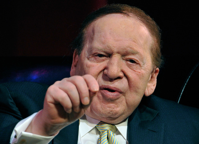 Las Vegas Sands Corp. CEO Sheldon Adelson speaks to College of Hotel Administration students at UNLV on Monday, May 5, 2014. (David Becker/Las Vegas Review-Journal)