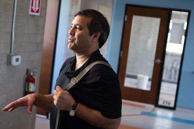 Sonny Ahuja of the Downtown Project's Small Business team and owner of O-Face Doughnuts is seen during a tour of the former John E. Carson Hotel building, 124 S. 6th Street, in downtown Las Vegas ...