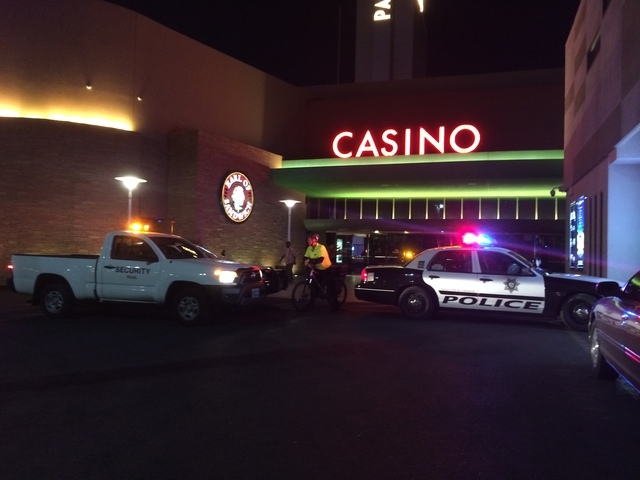 Las Vegas police investigate a Thursday night shooting at the Palms. (Maria Agreda/Las Vegas Review-Journal)