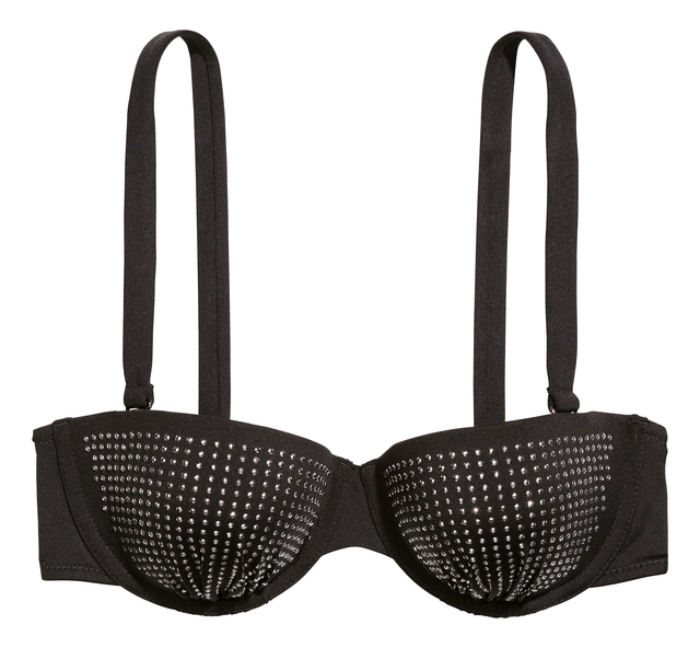 Black grommet balconette bikini top. $42 at H&M. (Courtesy H&M)
