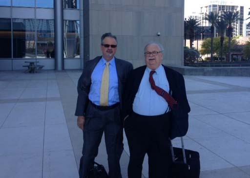 Defense lawyers Osvaldo Fumo, left, and Thomas Pitaro, right, are shown as they are about to enter the Lloyd George Federal Courthouse. (Jeff German/Las Vegas Review-Journal File)
