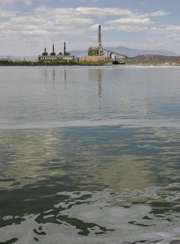 Evaporative ponds are shown at the Reid Gardner power plant in this June 15, 2006, file photo. NV Energy south is proposing to close three of its four Reid Gardner coal-fired units generating elec ...