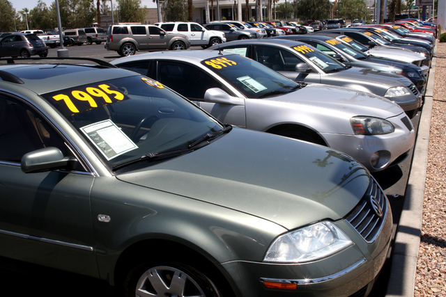 Auto sales and busy restaurants contributed to gains in March taxable sales in Nevada, up nearly 8 percent over the same period last year. Thursday, May 29, 2014 (Michael Quine/Las Vegas Review-Jo ...