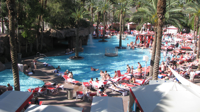 The pool at The Flamingo was featured prominently in "Viva Las Vegas" which was shot more than fifty years ago. That pool is long gone and today you couldn't hear Elvis and Ann Margret s ...