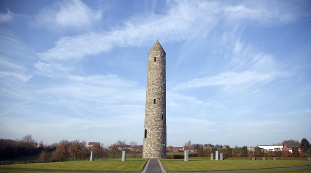 This Thursday, Dec. 12, 2013 file photo shows the Irish Peace Tower at the Island of Ireland Peace Park in Mesen, Belgium. The tower memorial is close to the site of the June 1917 battle for the M ...