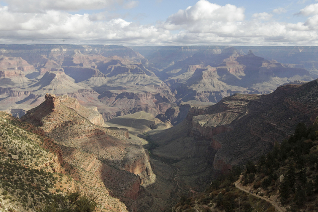 A view from the South Rim of the Grand Canyon National Park in Arizona. The National Park Service is taking steps to ban drones from 84 million acres of public lands and waterways, saying the unma ...