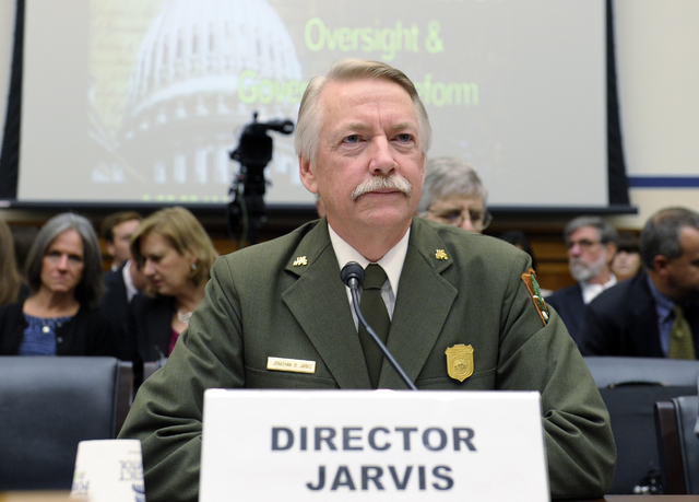 National Park Service Director Jonathan Jarvis is shown on Capitol Hill in Washington on Oct. 16, 2013. The National Park Service is taking steps to ban drones from 84 million acres of public land ...