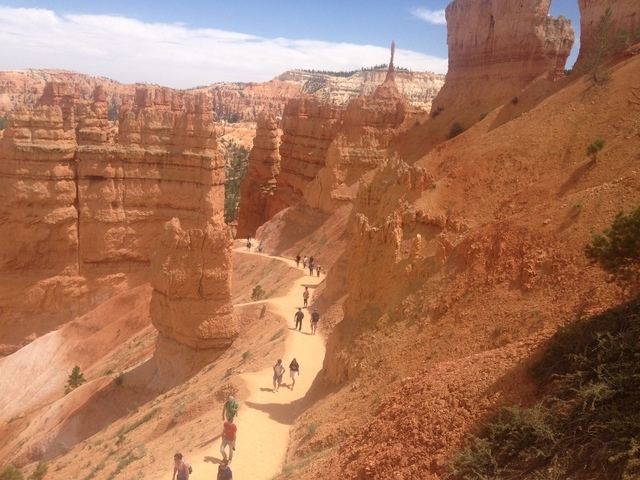 Hikers walk on the Navajo Trail at Bryce Canyon National Park. (ALAN SNEL/LAS VEGAS REVIEW-JOURNAL)