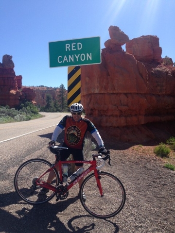 Alan Snel at the start of Red Canyon on Utah State Road 12. (LAS VEGAS REVIEW-JOURNAL)