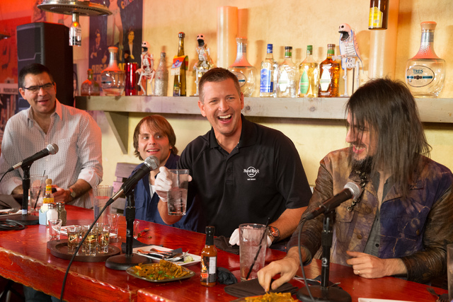 Guns N’ Roses guitarist Ron “Bumblefoot” Thal faced off with Hard Rock Hotel executives and Las Vegas personalities during Bumblefoot’s Spicy Food Challenge inside Pink Taco May 29. Contes ...