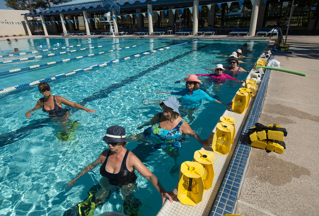 Residents take part in Lorelei Sprott's Hydro-tone exercise class at ClubSport Green Valley. (Samantha Clemens-Kerbs/View)