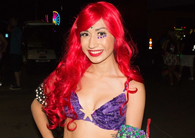 Stephanie Dominguez, 19, shows off her mermaid costume at the Electric Daisy Carnival on Friday, June 20. She had been looking forward to the festival since her sophomore year of high school. (Kri ...