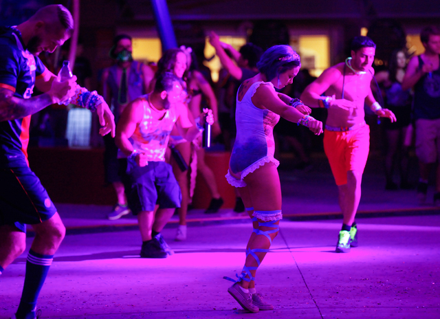 Fans dance at the Discovery Project stage at the Electric Daisy Carnival at the Las Vegas Motor Speedway in Las Vegas on Saturday, June 21, 2014. (Chase Stevens/Las Vegas Review-Journal)