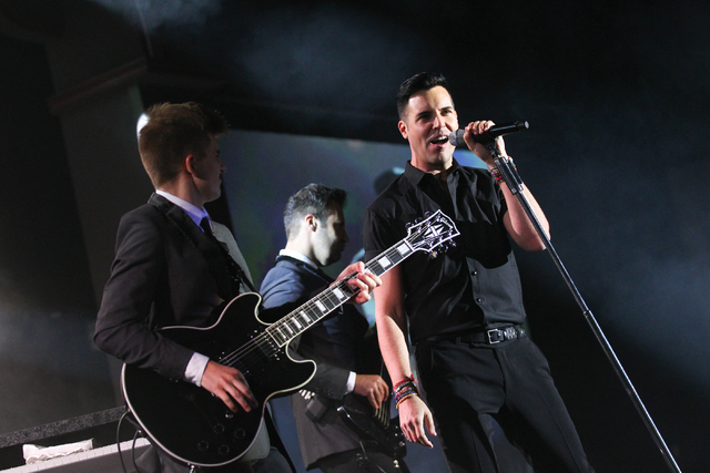 Frankie Moreno sings during his 500th performance at the Stratosphere on Thursday, June 12, 2014. (Chase Stevens/Las Vegas Review-Journal)