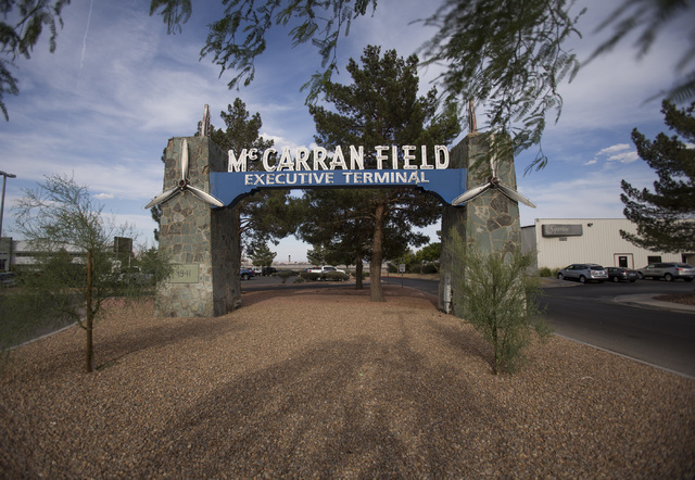 The McCarran Field sign at 6075 South Las Vegas Boulevard as seen Thursday, May 29, 2014.
(Jeff Scheid/Las Vegas Review-Journal)