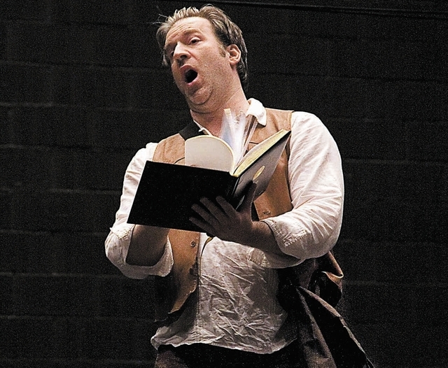 Metropolitan Opera bass Philip Horst as Leporello, performs a scene during rehearsal for a 2012 production of “Don Giovanni” at UNLV. Opera Las Vegas plans to present a professional staging of ...