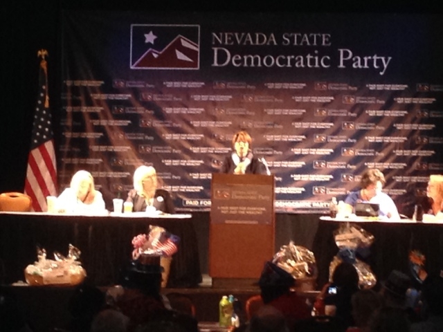 Sen. Amy Klobuchar delivers the keynote speech at the Democratic Convention. (Whip Villarreal, Las Vegas Review-Journal)