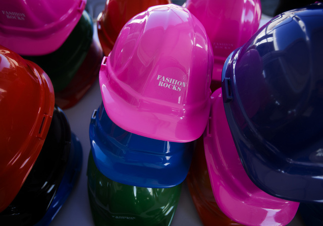 Hard hats as send Thursday, May 15, 2014 during the tour at  Downtown Summerlin at Sahara Avenue and I-215. The first phase of the development will include 1.6 million square feet on retail featur ...