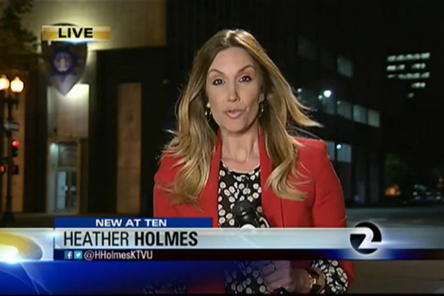 KTVU reporter Heather Holmes and her camera man were doing a live report on...