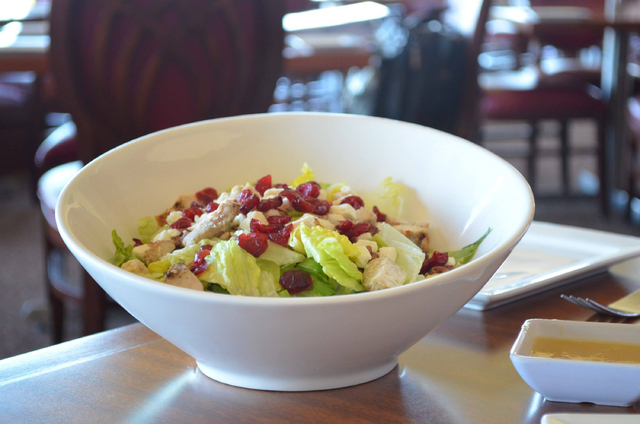 The Cran-Feta salad at Vic's New American Cuisine, 2450 Hampton Road, features chopped romaine lettuce, cranberries, feta cheese, pecans and chicken breast tossed in a white balsamic vinaigrette.  ...