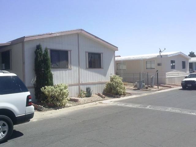 The home of Joseph Wilcox, killed Sunday at the Wal-Mart at Nellis Boulevard and Stewart Avenue. (Ben Botkin/Las Vegas Review-Journal)