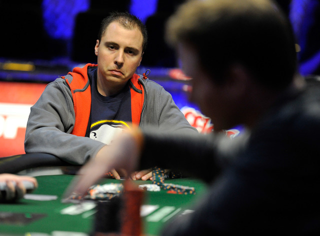 Jonathan Dimmig, 31, of Las Vegas was victorious in the World Series of Poker’s “Millionaire Maker” tournament early Wednesday at the Rio. Dimmig won $1.3 million. (David Becker/Las Vegas Re ...