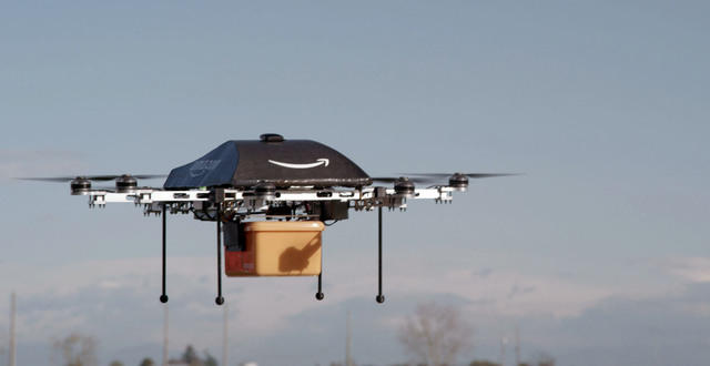 This undated image provided by Amazon.com shows the so-called Prime Air unmanned aircraft project that Amazon is working on in its research and development labs. Amazon says it will take years to  ...