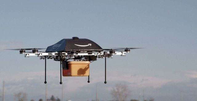 This undated image provided by Amazon.com shows the so-called Prime Air unmanned aircraft project that Amazon is working on in its research and development labs. Amazon says it will take years to ...