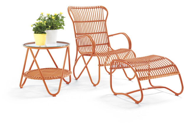 Courtesy Grandin Road
Grandin Road's Rizza outdoor chair is constructed of all-weather aluminum instead of traditional rattan and powder-coated with resin in nine colors.