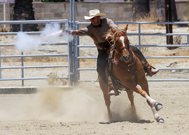 pix Cowboy Shooting On Horseback cowboy mounted shooting association to