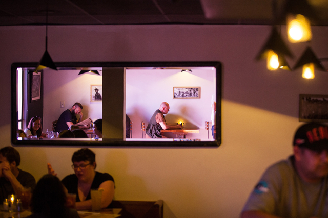 People dine at Cornish Pasty, 953 E. Sahara Ave., in Las Vegas on Saturday, June 28, 2014. (Chase Stevens/Las Vegas Review-Journal)