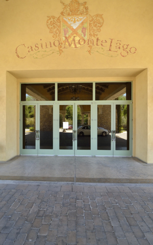 The entrance to the closed Casino MonteLago at Lake Las Vegas is shown at 30 Strada di Villaggio in Henderson on Thursday, July 3, 2014. (Bill Hughes/Las Vegas Review-Journal)