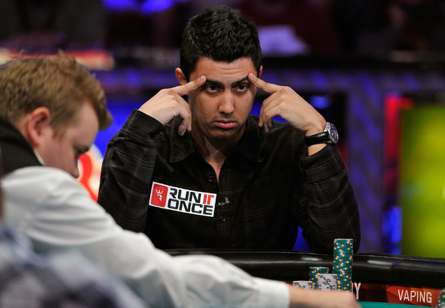 Craig McCorkell watches the action during day 7 of the World Series of Poker Main Event at the Rio hotel-casino on Monday, July 14, 2014. (David Becker/Las Vegas Review-Journal)
