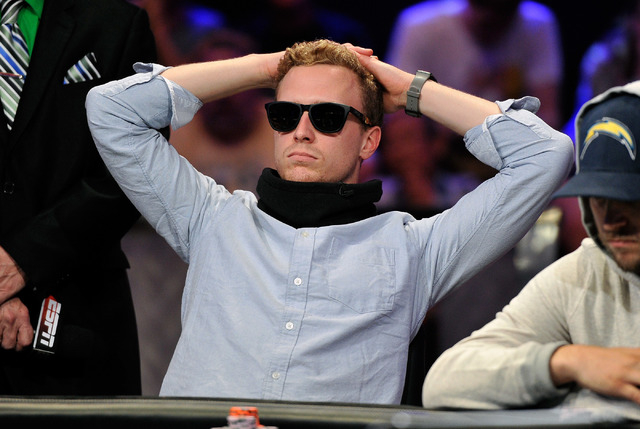 Maximilian Senft looks on during day 7 of the World Series of Poker Main Event at the Rio hotel-casino on Monday, July 14, 2014. (David Becker/Las Vegas Review-Journal)