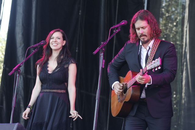 In this Oct. 14, 2012 file photo, John Paul White, right, and Joy Williams of The Civil Wars perform at the Austin City Limits Music Festival, in Austin, Texas. Williams and White issued a stateme ...