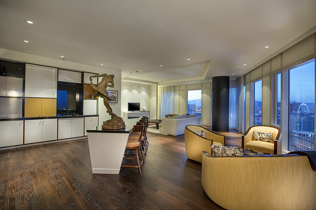 Courtesy photo 
Mandarin Oriental penthouse at 3750 S. Las Vegas Blvd., No. 3904, features a custom bar/lounge that was designed and built by Charles Gemeiner Cabinets.