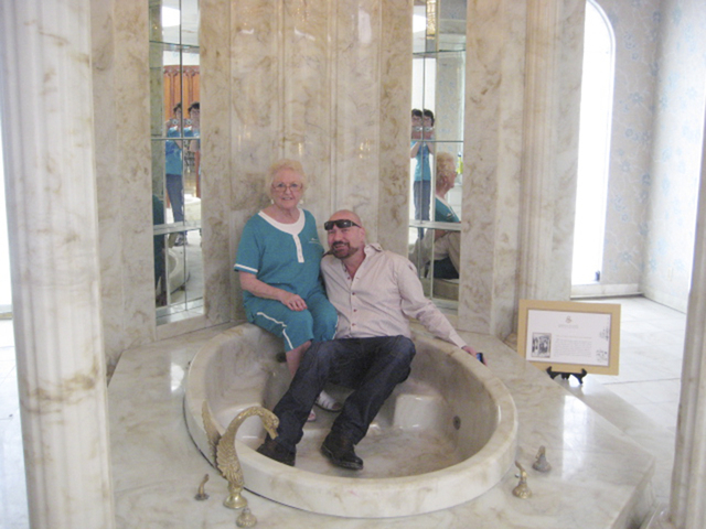 Courtesy Martyn James Ravenhill
The mansion's new owner Martyn James Ravenhill poses with Nedra Rodheim, a former Liberace Museum staffer in the master bath. Liberace was photographed in the bath  ...