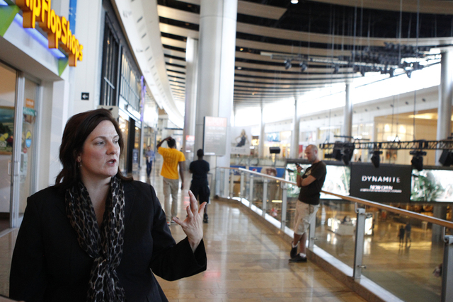 Janet LaFevre, senior marketing manager at Fashion Show, gives a tour of the shopping center in Las Vegas Tuesday, Aug. 26, 2014. Fashion Show is planning an expansion and redevelopment near their ...